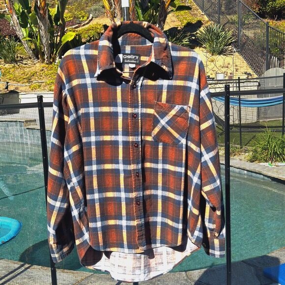 Vintage Cellini flannel XL size, 100% cotton, made in Taiwan R.O.C. WPL tag. - Picture 3 of 9